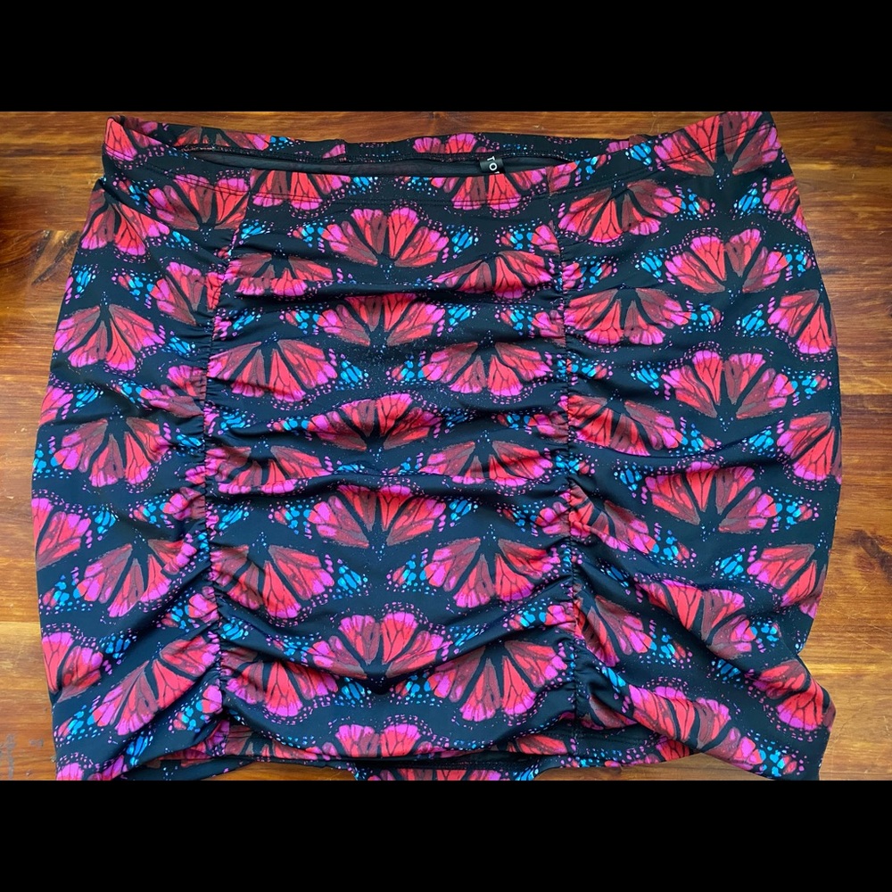 Torrid high waist butterfly print swim skirt with attached panty